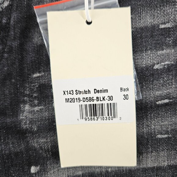 mnml Jeans Mens 30 Black X143 Stretch Denim Distressed Slim Fit Grunge Skater - Picture 3 of 15